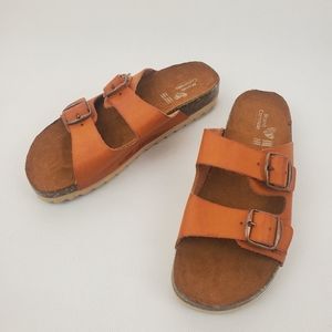 NWOT Mexicana, Double Buckle Brown Sandals Hand Crafted Size 10